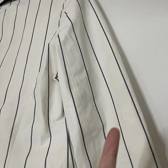 NWOT Jonathan Simkhai ivory white pinstripe blazer tuxedo jacket size US 6 - Picture 7 of 9